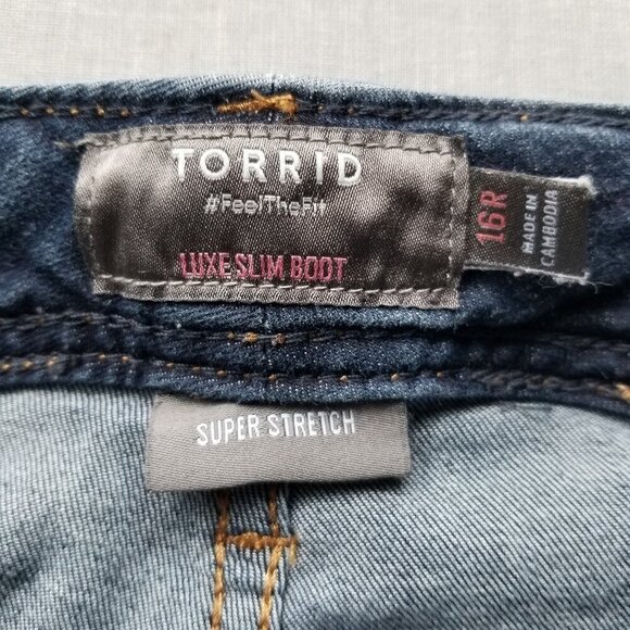 Torrid Luxe Slim 16R Bootcut Flare Mid Rise Jean Stretch Western Cowgirl Staple - Picture 8 of 15